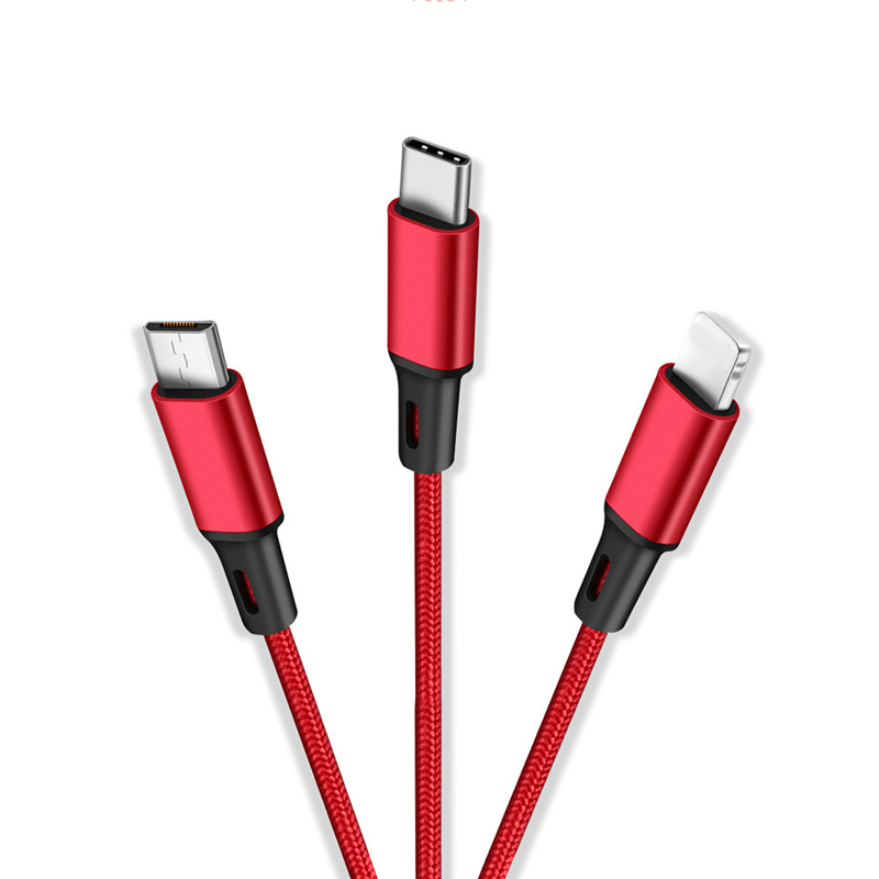 High quality 3 in 1 usb cable 3 in 1 USB Charging Cable Multi-function Mobile Phone Charger